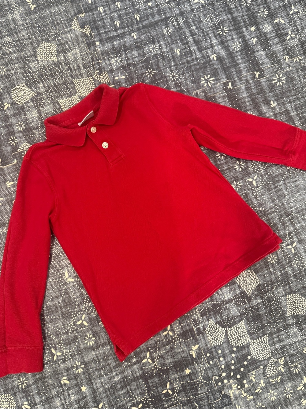 Hanna 6-7 Red Long Sleeve Polo